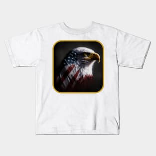 Patriotic American Flag Bald Eagle Kids T-Shirt